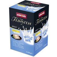 animonda Vom Feinsten Nassfutter Katze, Adult, Milkies 6x100g mit Huhn und Milchkern