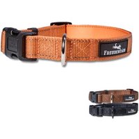 Freudentier Hundehalsband, leicht & komfortabel, Clyde Kollektion orange L-XL