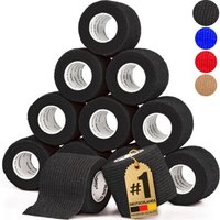 HUND IST KÖNIG Verband selbstklebend, Selbstklebende Bandage für Mensch & Tier (12 Stk) schwarz 5 cm, 47 m