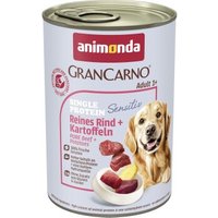 animonda GranCarno Sensitiv Nassfutter Hund Adult, Rind und Kartoffel 6x400 g