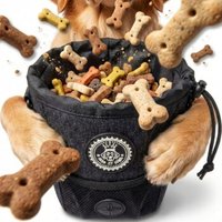 HUND IST KÖNIG kompakter Hunde Futterbeutel, robuste Leckerlitasche fürs Training & Gassigehen