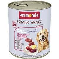 animonda GranCarno Sensitiv Nassfutter Hund Adult, Rind und Kartoffel 6x800 g