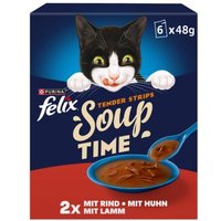 Felix Soup Time Tender Strips 6x48g Rind, Huhn und Lamm