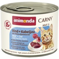 animonda Carny Nassfutter Katze Adult Rind und Kabeljau mit Petersilienwurzel 6x200 g