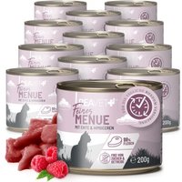 REAVET Feines Menue Katzenfutter - Huhn mit Ente & Himbeeren | 12 x 200g