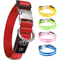 Petsation Leuchthalsband Hundehalsband rot L