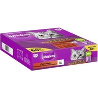Whiskas ® Multipack Portionsbeutel 1+ Klassische Auswahl 4 Varietäten Rind, Huhn, Lamm, Geflügel in Gelee 60 x 85g