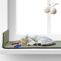 Rohrschneider ® Selbstwärmende Katzendecke, Fensterliege mit rutschfester Unterlage hellgrün 90 cm, 2 cm, 29 cm