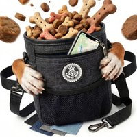 HUND IST KÖNIG ® Premium Leckerlibeutel für Hunde | Robuster Futterbeutel Hunde mit viel Stauraum anthrazit/ schwarz