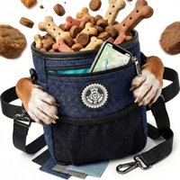 HUND IST KÖNIG ® Premium Leckerlibeutel für Hunde | Robuster Futterbeutel Hunde mit viel Stauraum blau/ türkis