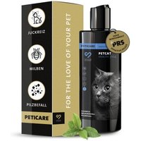 Peticare Anti-Parasiten Katzen-Shampoo gegen Milben Flöhe Pilz, lindert Juckreiz