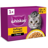 Whiskas Multipack 1+ Geflügel Auswahl in Sauce 12 x 85g