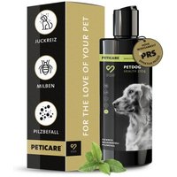 Peticare Anti-Parasiten Hunde-Shampoo gegen Milben Flöhe Pilz, lindert Juckreiz