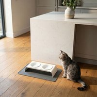 LucyBalu SQUARE Katzen Napfunterlage anthrazit S