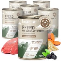 REAVET Hundenassfutter - Pferd mit Süßkartoffeln an Pastinaken & Brombeeren 6x400 g