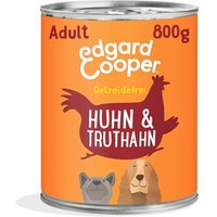 Edgard & Cooper Nassfutter Hund, Adult, Rind, Huhn & Chiccorée 6x800 g