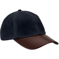 ROMNEYS Wachscap mit Lederschirm blau