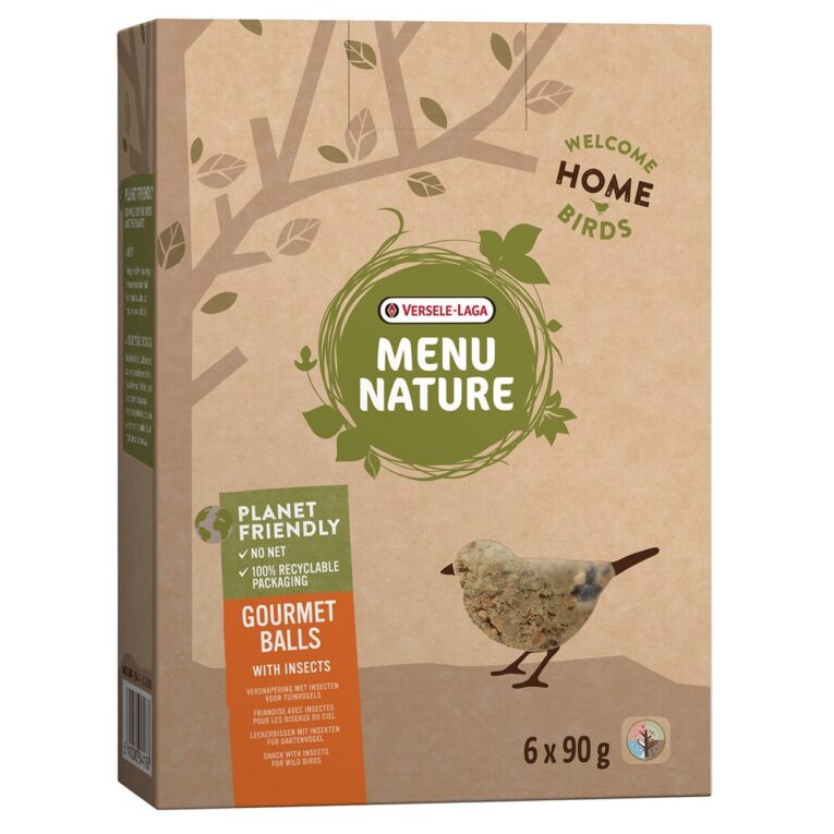 Mit den Versele Laga Menu Nature Meisenknödeln mit Insekten versorgst du die Wildvögel mit schmackhaftem und gesundem Futter.