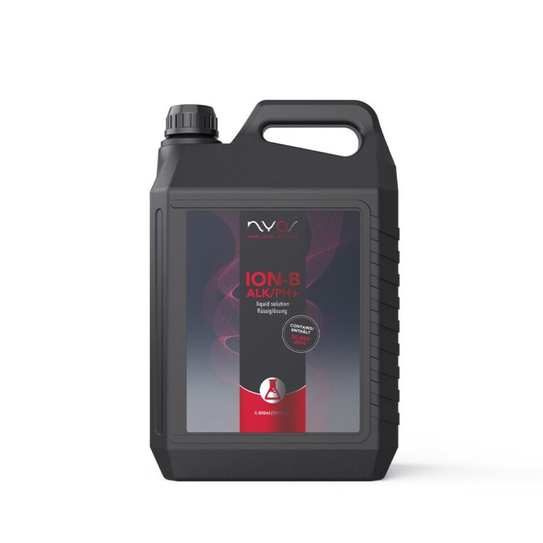 Erhöhe die Alkalinität und stabilisiere den pH-Wert deines Meerwasseraquariums mit der praktischen Fertiglösung Nyos Ion-B Alk/pH+ Liquid.