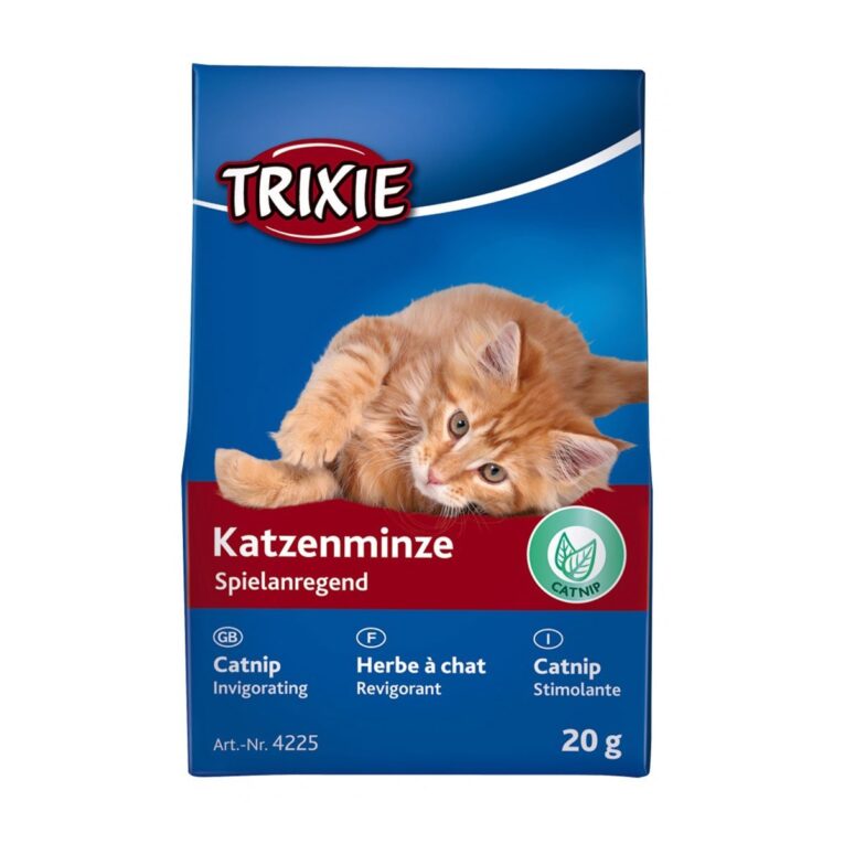 Kräutermischung mit Minze von Trixie. Natürliches Spielvergnügen für alle Stubentiger. Duft der Katzenminze neckt den Spieltrieb der Katzen.